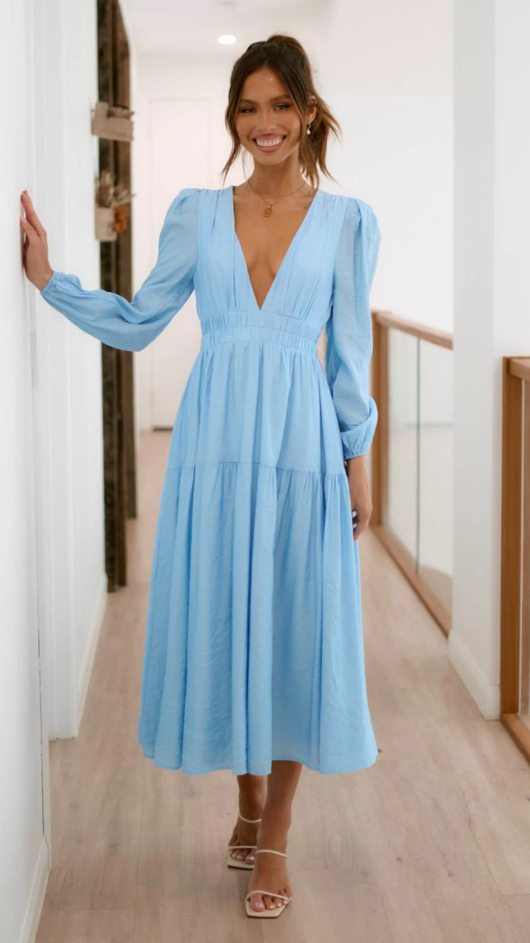 Erin Long Sleeve Midi Dress - | Billy J Online