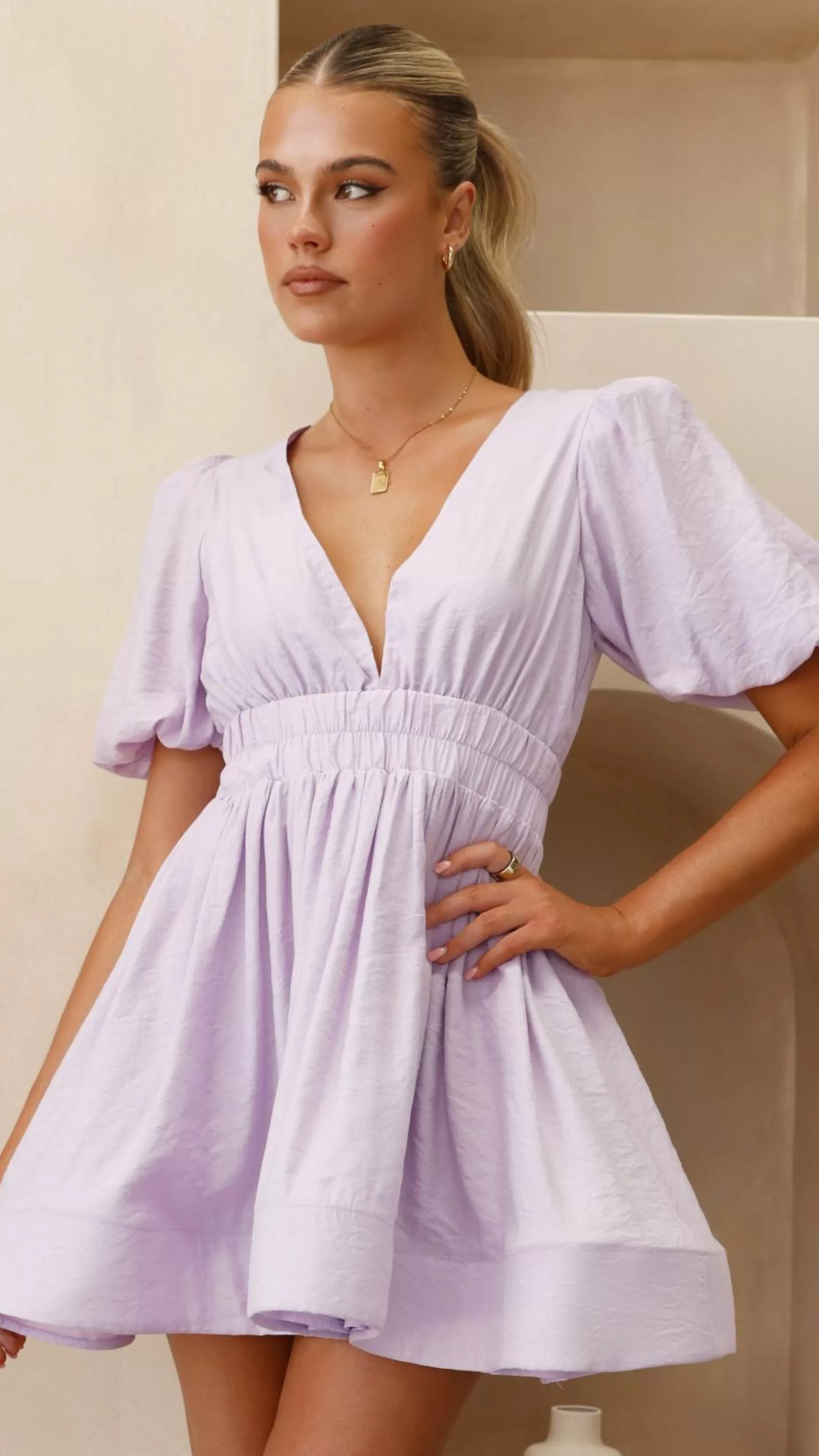Erin Mini Dress- Lilac | Billy J Cheap