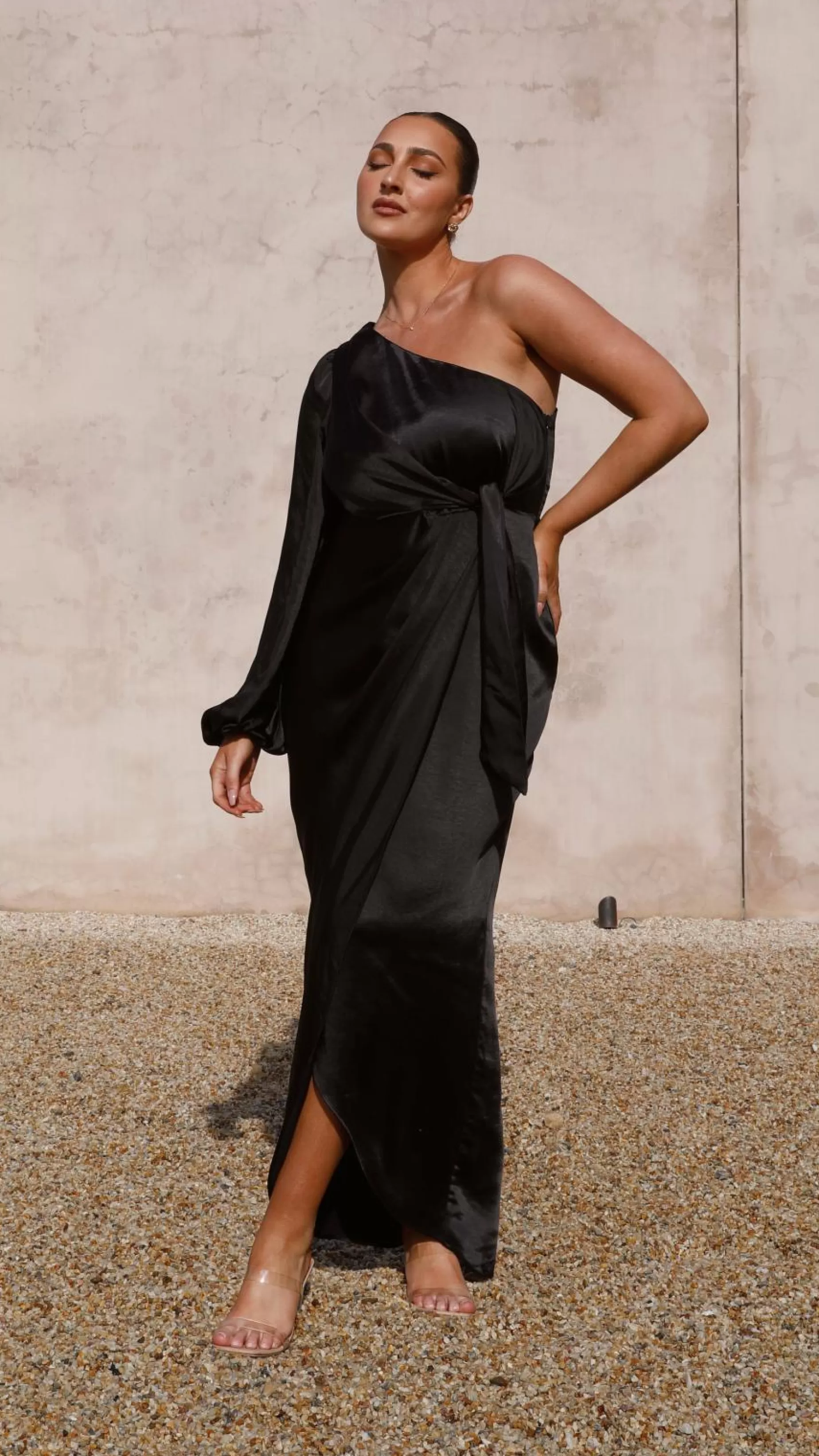 Heidi One Shoulder Maxi Dress - | Billy J Clearance