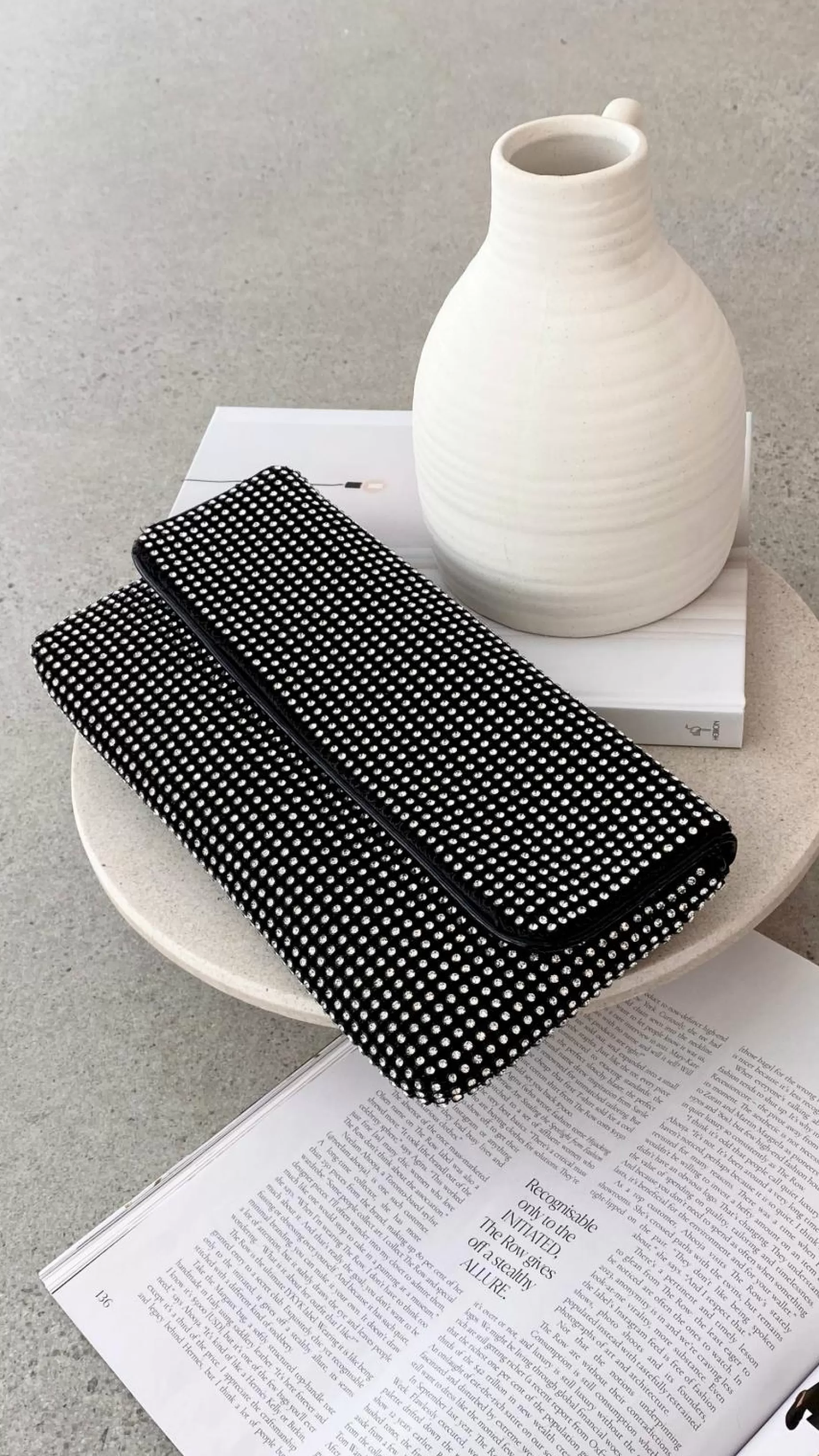 Malia Foldover Diamante Clutch - | Billy J Sale