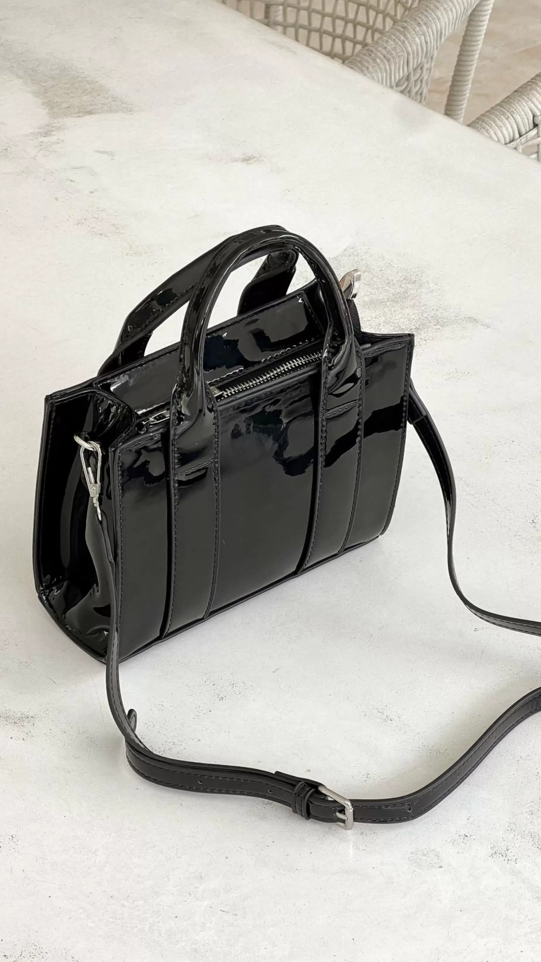 Mallory High Shine Mini Tote Bag - | Billy J Cheap