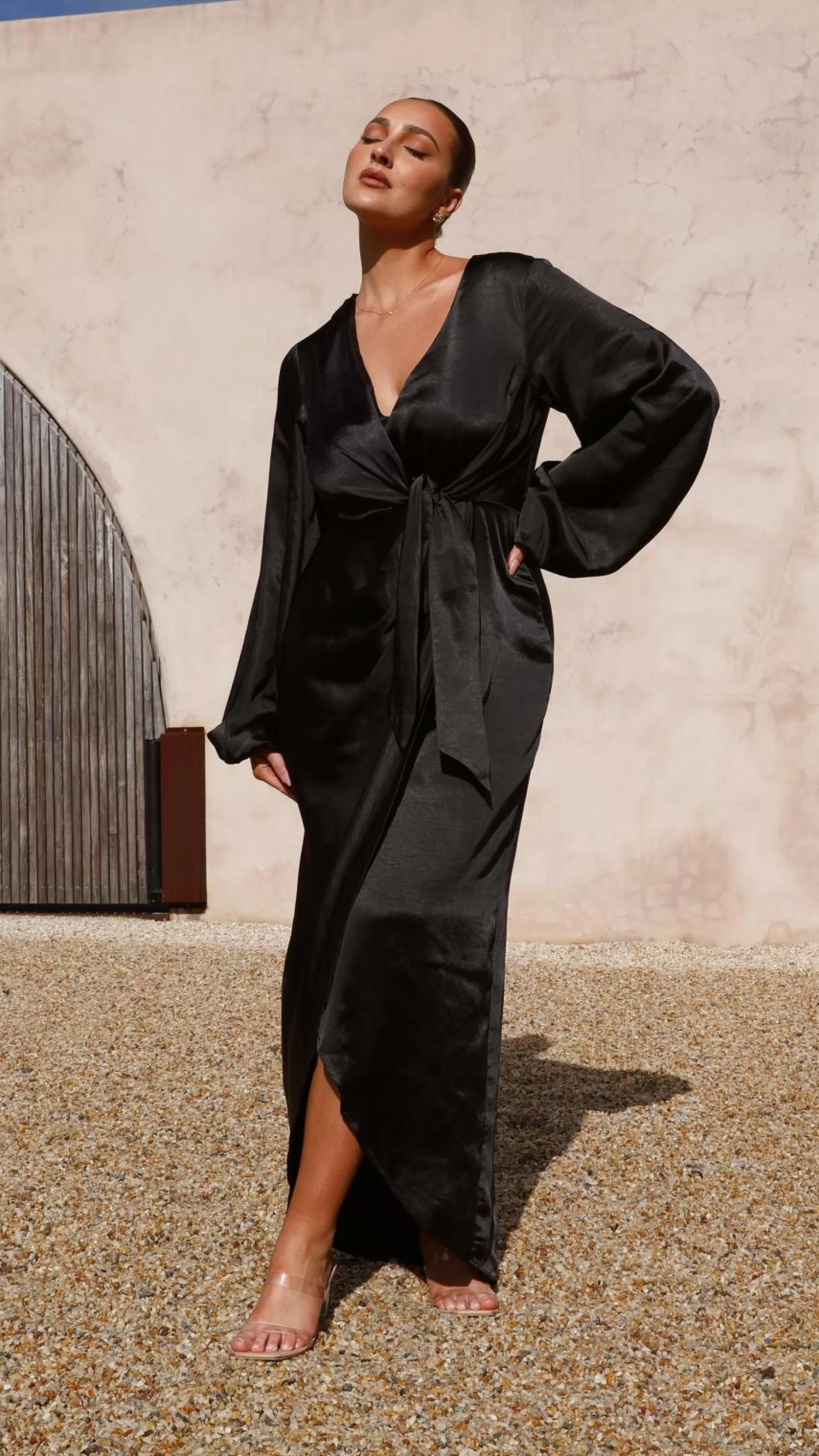 Naomi Long Sleeve Maxi Dress - | Billy J Fashion