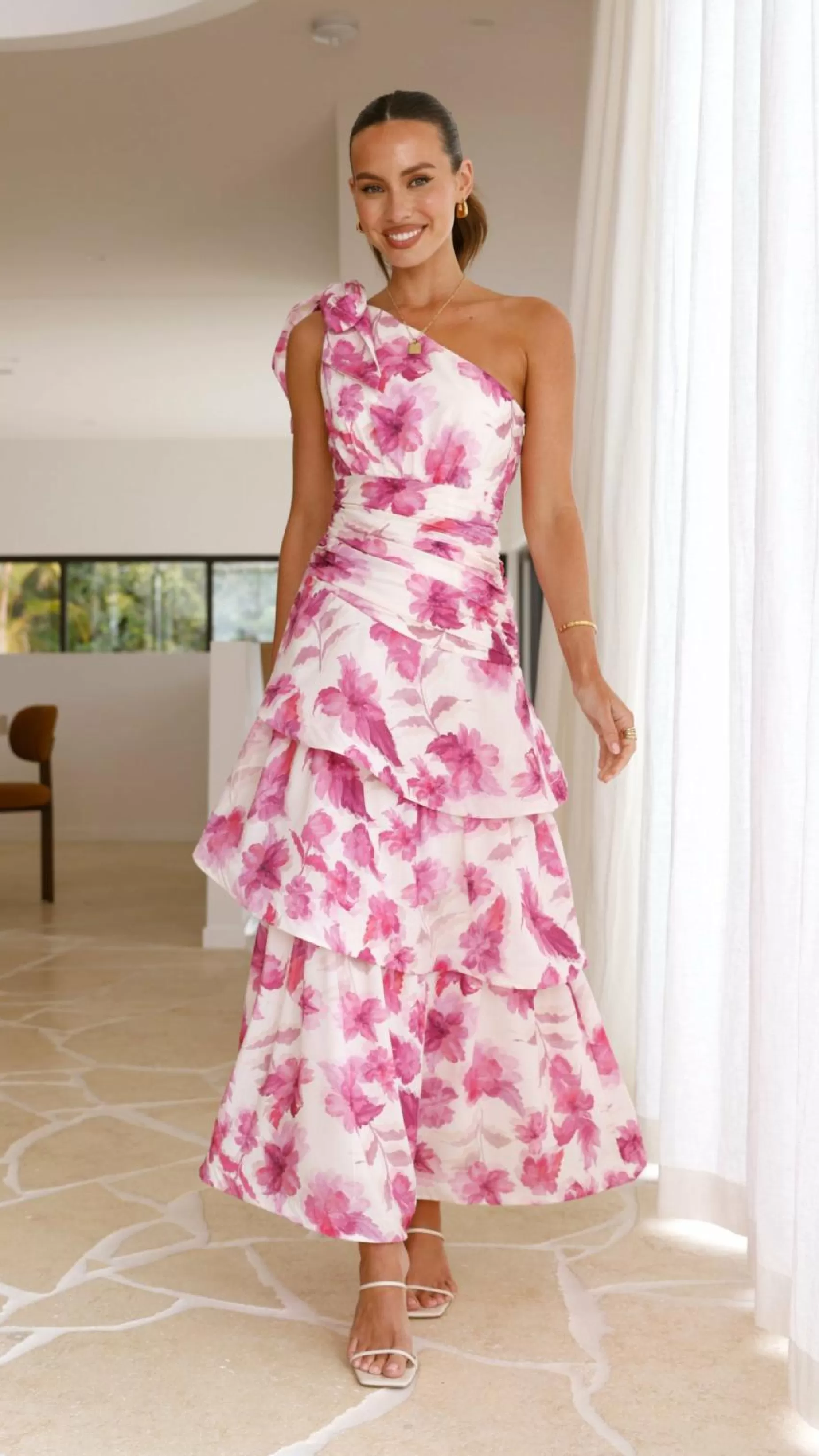 Odilie One Shoulder Maxi Dress - | Billy J Fashion