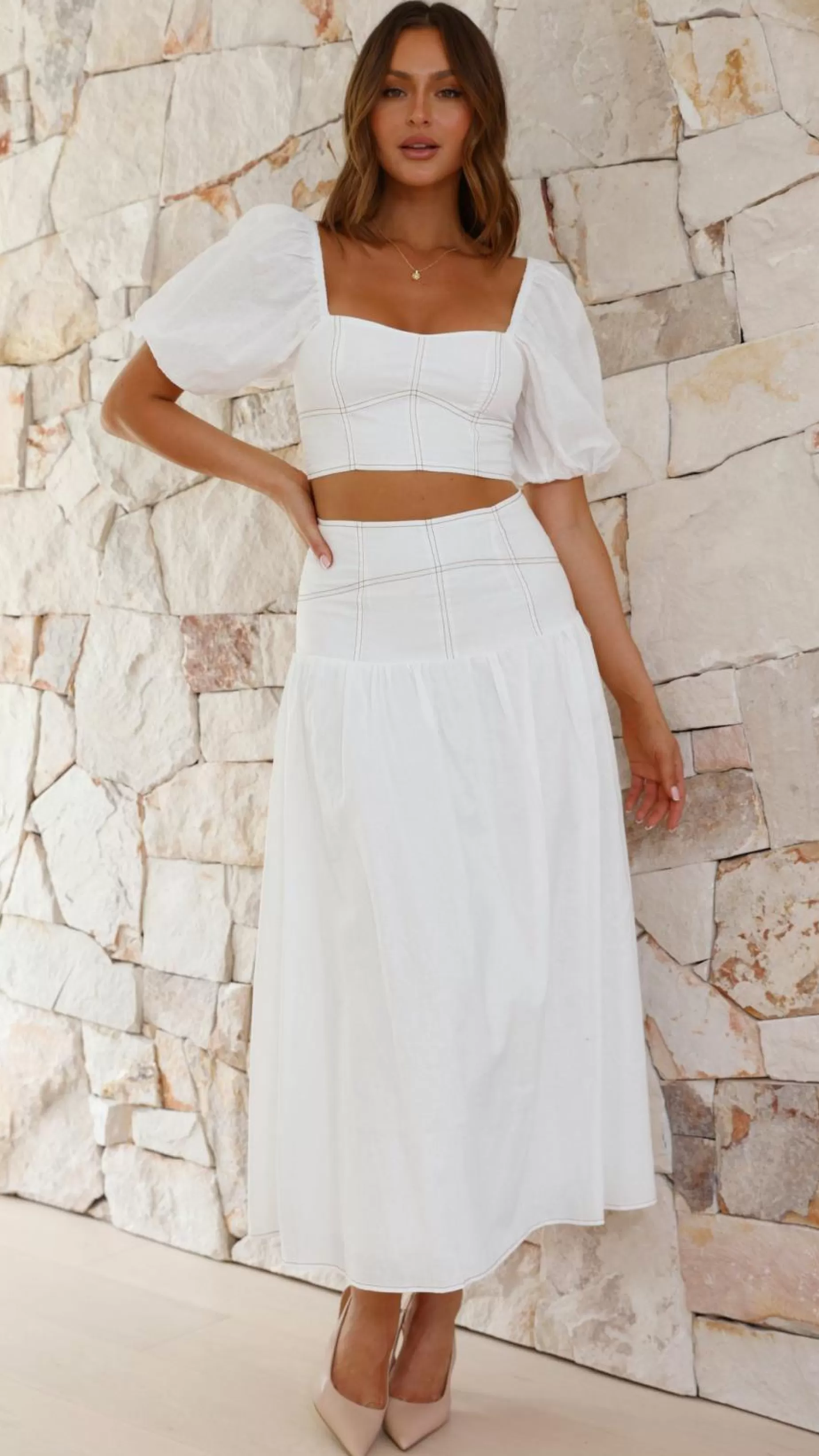 Vivien Top And Maxi Skirt Set - | Billy J Outlet