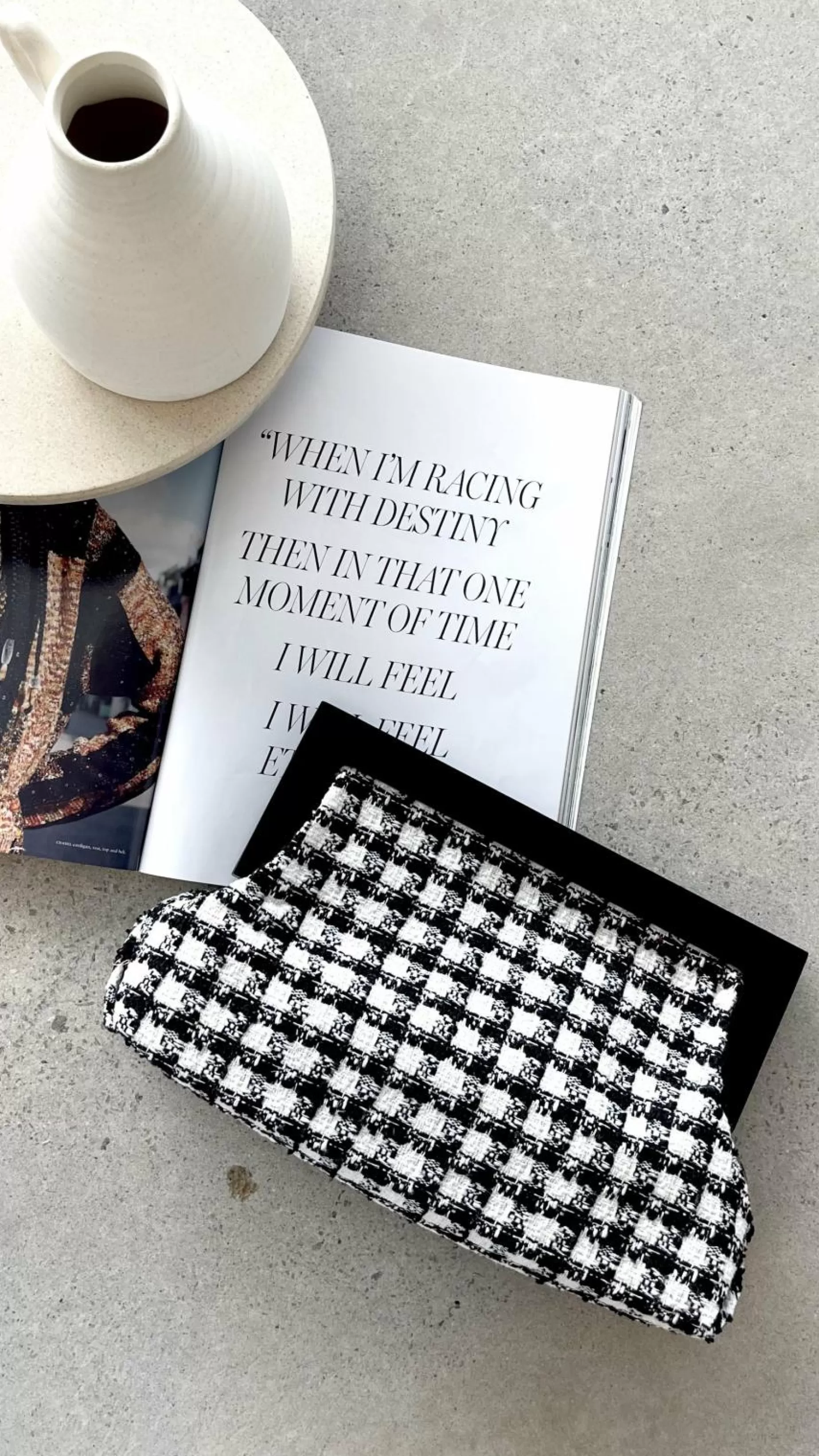 Zoey Boucle Timber Frame Clutch - | Billy J Flash Sale